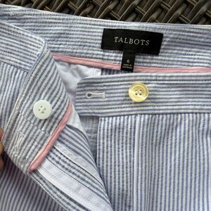 TALBOTS Women’s Blue & White Striped Cotton Stretch Capri Pants - Size 6